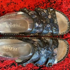 Alegria Kacee Comfort Blue Slide Sandals 40 EUC